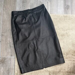 J. Crew Collection Black Leather Skirt